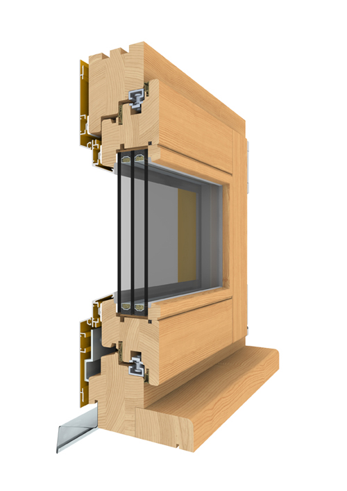 Indoor window-sill (wood-aluminium window)